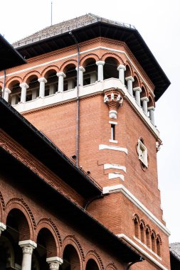 BUCHAREST, ROMANIA - 27 Haziran 2021: Romanya Köylü Ulusal Müzesi.