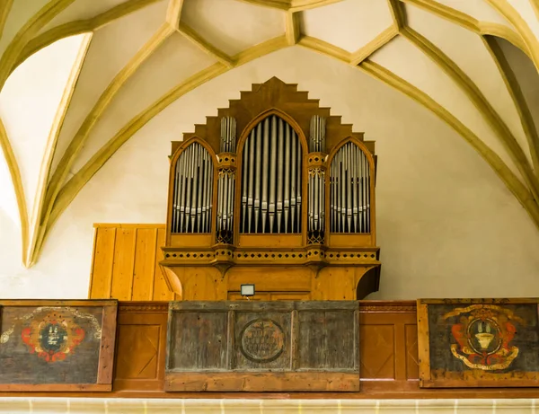 Sighisoara Roménia Junho 2019 Órgão Igreja Montanhosa Uma Igreja Evangélica — Fotografia de Stock