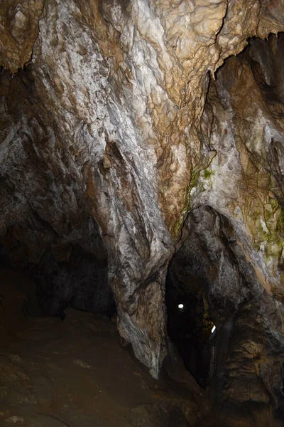 Romanya Daki Polovragi Sihirli Mağarasında Suyun Oluşturduğu Mağaradaki Sütun — Stok fotoğraf