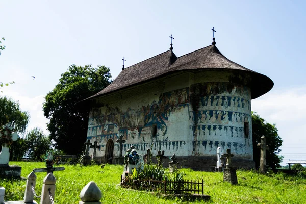 Église Arbore Est Une Église Orthodoxe Roumaine Située Dans Commune — Photo