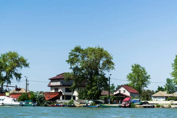 Sulina Rumänien August 2019 Sulinastaden Med Sulinakanalen Tre Grenarna Donaudeltat — Stockfoto