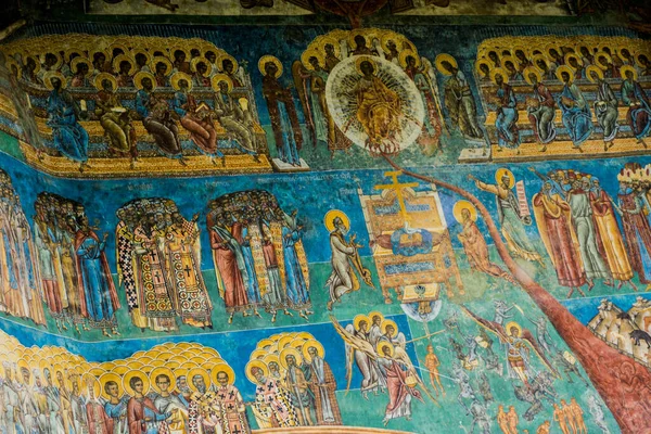 Voronet Romania June 2019 Voronet Monastery Nicknamed Sistine Chapel East — Stock Photo, Image