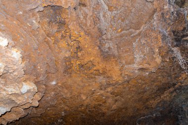 Turuncu-kahverengi taş zemin, duvar dokusu.