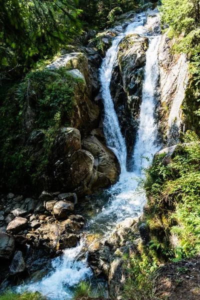 Cachoeira Lolaia Das Montanhas Retezat Distrito Hunedoara Roménia — Fotografia de Stock