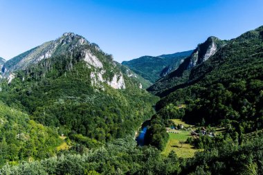 Tara Kanyonu 'nun manzarası. Durmitor Ulusal Parkı. Karadağ.