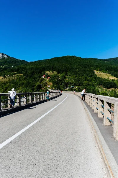Montenegro Outubro 2022 Ponte Durdevica Através Desfiladeiro Rio Tara Parque — Fotografia de Stock