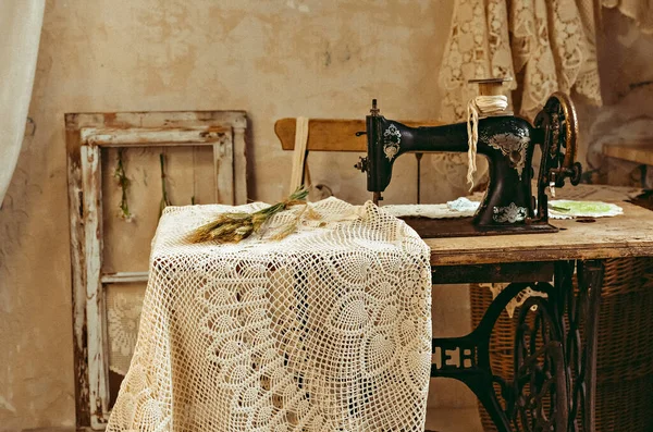 Schieten Een Tafel Onder Een Hoek Van Graden Handgemaakte Servetten — Stockfoto