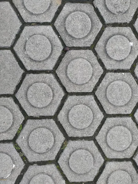 Courtyard Floor Paved Hexagonal Patterned Rounded Block — Stock Photo, Image
