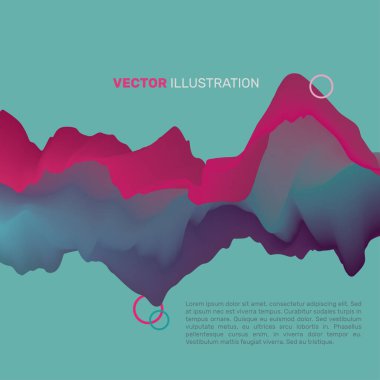 Üç boyutlu dalgalı soyut arkaplan. Dinamik Etki. Gelecekçi Teknoloji Tarzı. Hareket Vektörü İllüstrasyonu. Pankart, broşür, kitap, kapak, poster için arkaplan.