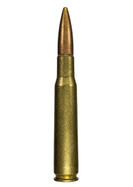 50 BMG turu beyaz arka planda tek başına duruyor