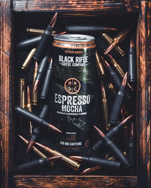 Rochester Usa 2021 Lata Café Rifle Negro Espresso Mocha Caja — Foto de Stock