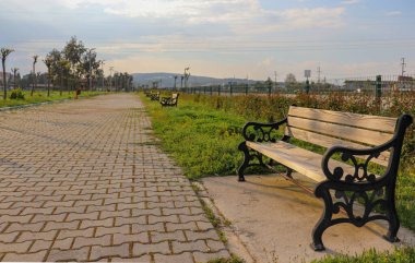 Sıralar dolusu boş sıralar parkın yan tarafında sıralanmıştı..