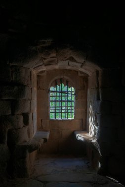 İspanya 'nın terk edilmiş Granadilla köyündeki eski şato.