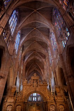 Leon, İspanya 'nın güzel katedralinin ayrıntıları.