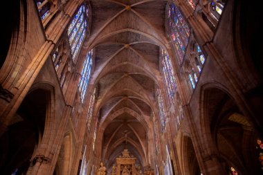 Leon, İspanya 'nın güzel katedralinin ayrıntıları.