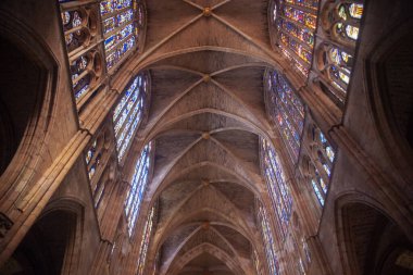 Leon, İspanya 'nın güzel katedralinin ayrıntıları.