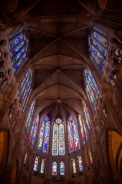 Leon, İspanya 'nın güzel katedralinin ayrıntıları.