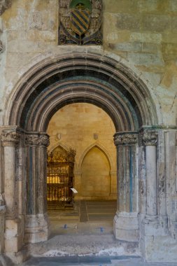 İspanya 'nın Salamanca şehrinin eski ve güzel katedralinin içinde.