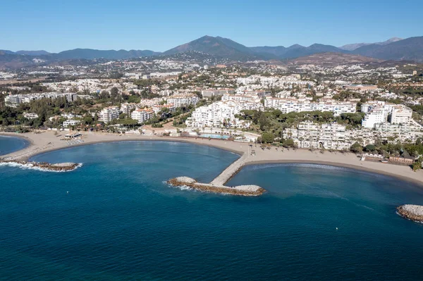 Breakwaters Beach Nueva Andalusia Marbella Spain — Stock Photo, Image