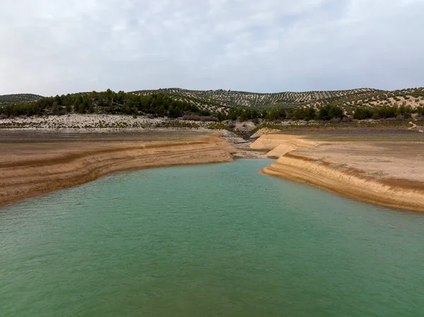 Vue Réservoir Eau Faible Niveau Eau — Photo