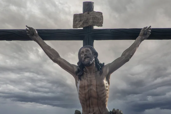 Jezus Umiera Krzyżu Święty Tydzień Sewilli Bractwo Cachorro — Zdjęcie stockowe