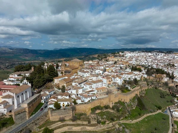 Vista Sulla Città Monumentale Ronda Sue Antiche Mura Spagna — Foto Stock