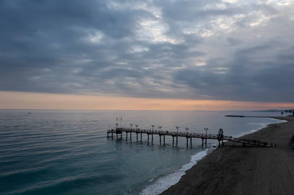 Красивый Причал Пляже Городе Марбелья Коста Дель Соль Андалусия Испания — стоковое фото