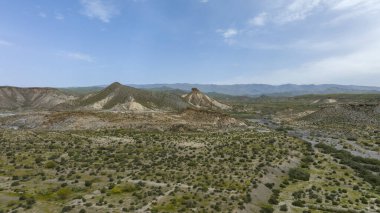 İspanya 'nın Almerya ilindeki uçsuz bucaksız Taberna Çölü manzarası