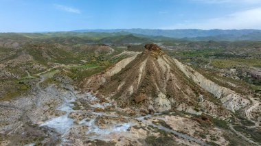 İspanya 'nın Almerya ilindeki uçsuz bucaksız Taberna Çölü manzarası