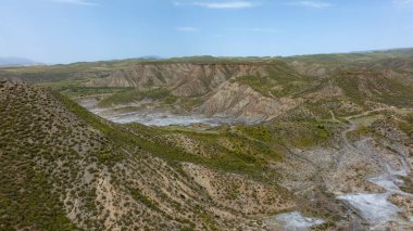 İspanya 'nın Almerya ilindeki uçsuz bucaksız Taberna Çölü manzarası