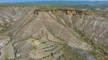 İspanya 'nın Almerya ilindeki uçsuz bucaksız Taberna Çölü manzarası