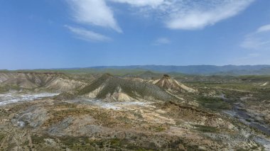 İspanya 'nın Almerya ilindeki uçsuz bucaksız Taberna Çölü manzarası