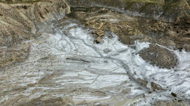 İspanya 'nın Almerya ilindeki uçsuz bucaksız Taberna Çölü manzarası