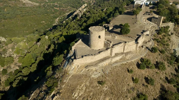 Utsikt Slottet Jimena Frontera Naturparken Los Alcornocales Provinsen Cadiz Spania – stockfoto