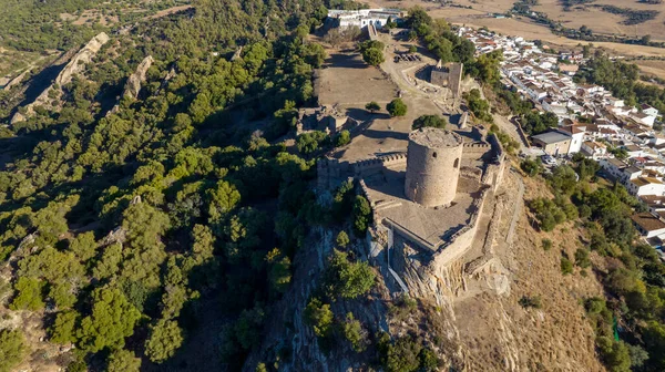 Kilátás Nyílik Vár Jimena Frontera Természetes Park Los Alcornocales Tartomány — Stock Fotó