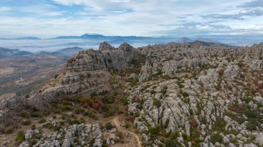 İspanya 'nın Malaga ilindeki Antequera doğal alanının görüşleri.