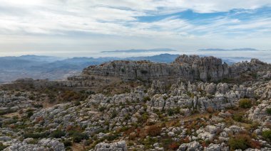 İspanya 'nın Malaga ilindeki Antequera doğal alanının görüşleri.