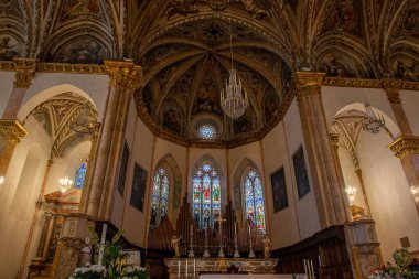 Perugia İtalya 24 Nisan 2022: Perugia 'nın iç katedrali, San Lorenzo Katedrali olarak da bilinir, Perugia' nın başlıca dini binasıdır.