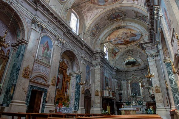 Montisola Italy August 16 2022: Interior of the Parish Church of San Michele Arcangelo