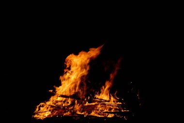 Bir kamp ateşinin fotoğrafı.