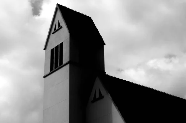 Black White Photograph Church — 图库照片