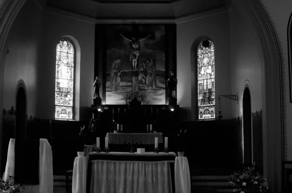 Black White Photography Church — Zdjęcie stockowe