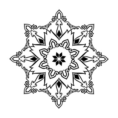 Lüks logolar, tasarımlar ve renkler için doğu ve batı tarzında farklı temalardaki şaşırtıcı siyah beyaz vektör mandalaları