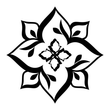 Lüks logolar, tasarımlar ve renkler için doğu ve batı tarzında farklı temalardaki şaşırtıcı siyah beyaz vektör mandalaları