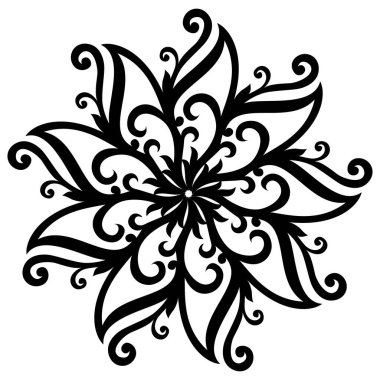 Lüks logolar, tasarımlar ve renkler için doğu ve batı tarzında farklı temalardaki şaşırtıcı siyah beyaz vektör mandalaları