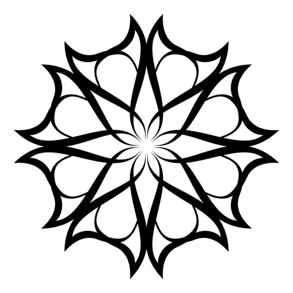 Amazing Black White Vector Mandalas Different Themes Orien — Stock Vector