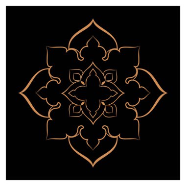 Lüks logolar, tasarımlar ve boyama kitapları için doğu ve batı tarzında farklı temalarda siyah beyaz vektör mandalaları