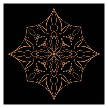 Lüks logolar, tasarımlar ve boyama kitapları için doğu ve batı tarzında farklı temalarda siyah beyaz vektör mandalaları