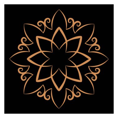 Lüks logolar, tasarımlar ve boyama kitapları için doğu ve batı tarzında farklı temalarda siyah beyaz vektör mandalaları