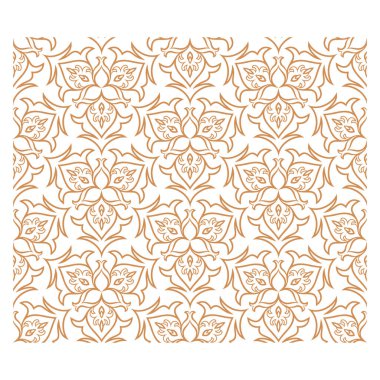 Golden ornamental seamless pattern for decor, print, wallpaper, 